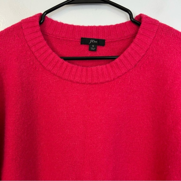 J. Crew Bright Pink Wool/Alpaca Blend Pullover Crewneck Sweater Size Small - Picture 2 of 9